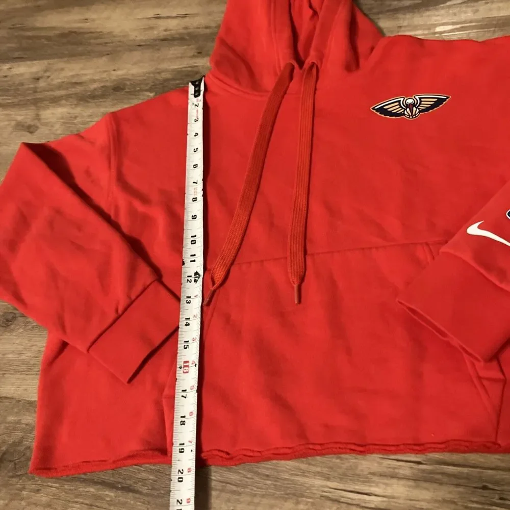 Nike NBA New Orleans Pelicans Red Cropped Hoodie Sweatshirt Womens Small 75th An